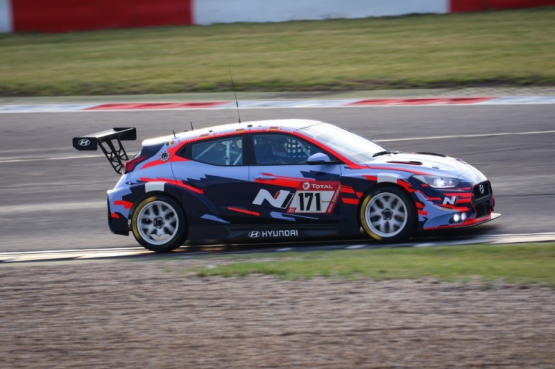 2019년 뉘르부르크링 24시 내구레이스에 출전한 벨로스터 N TCR 차량.(사진=현대자동차)