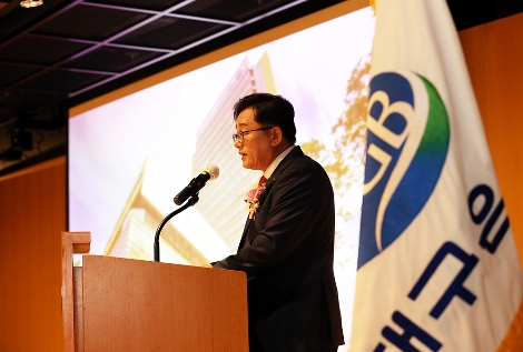 취임사 중인 대구은행 임성훈 은행장. 사진=DGB대구은행