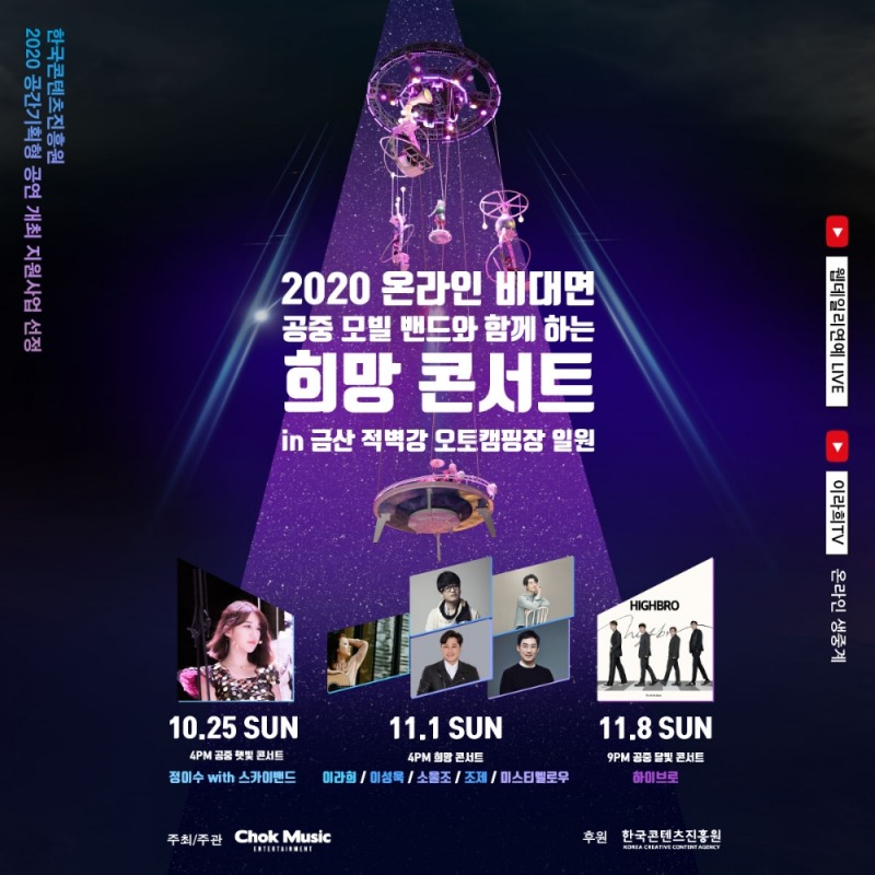촉뮤직엔터테인먼트 주관, 2020 온라인 비대면 ‘희망 콘서트’ 개최