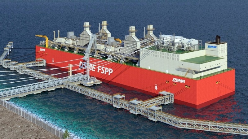 대우조선해양이 개발한 부유식 복합 에너지 공급 설비인 FSPP의 조감도.(사진=대우조선해양)