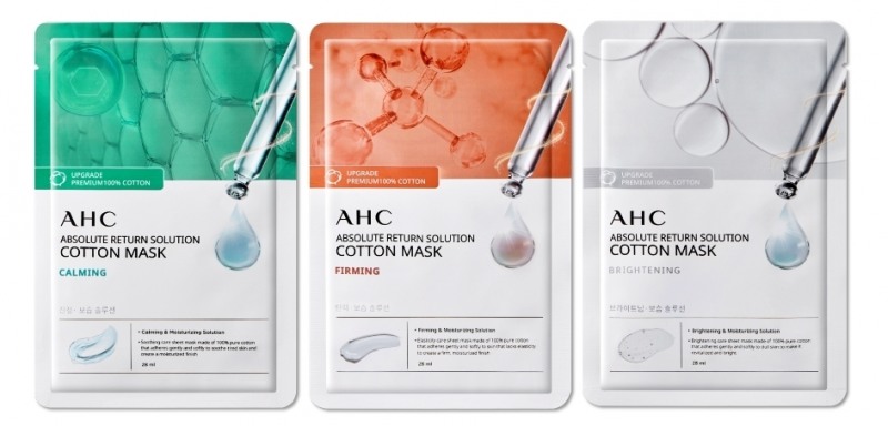 AHC, 앱솔루트 리턴 솔루션 순면 마스크 3종 출시