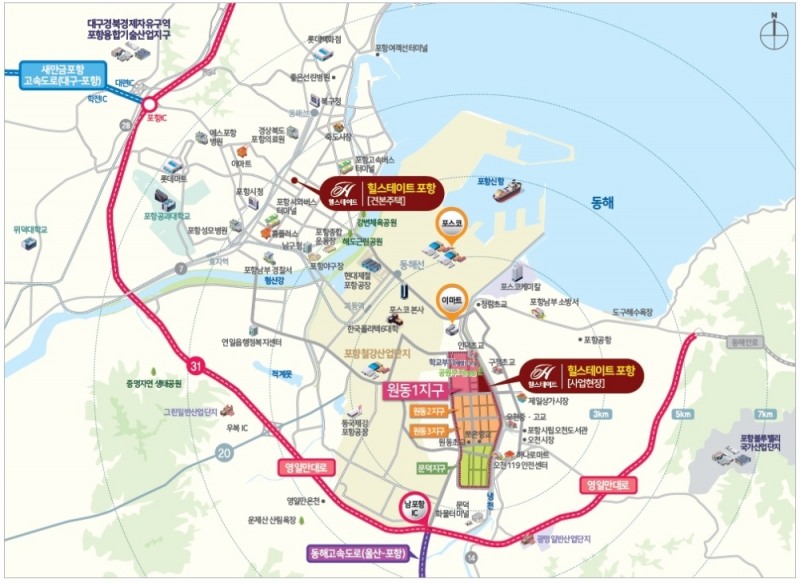 힐스테이트 포항 위치도(사진=현대건설)