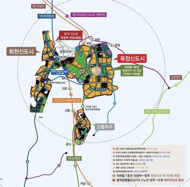 양주 옥정신도시 위치도