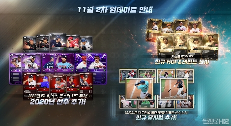 프로야구 H2, 2020년도 선수카드 업데이트