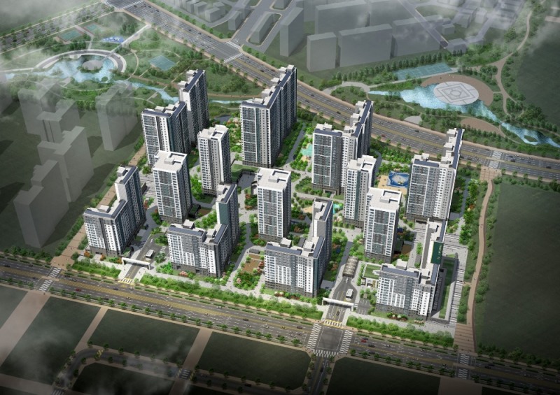 운서역 푸르지오 더 스카이 조감도. (사진=대우건설)