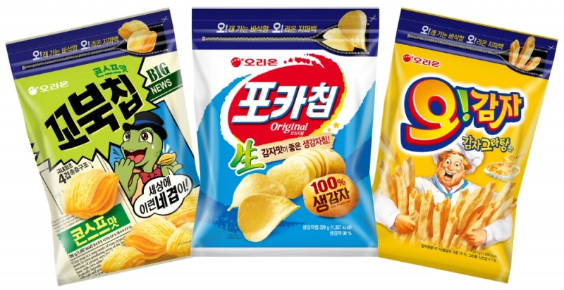 오리온, ‘꼬북칩·포카칩·오!감자’ 스낵 3종 ‘대용량 지퍼백’ 출시