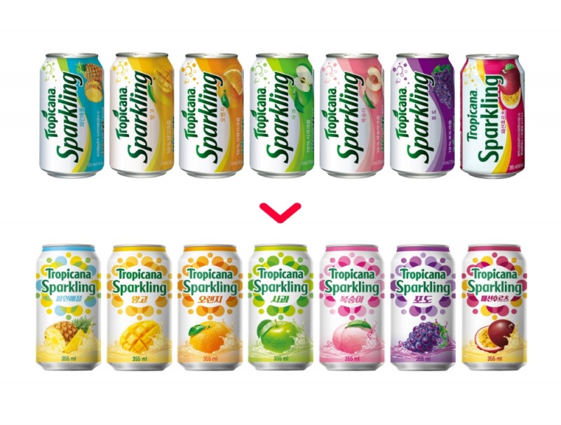 롯데칠성음료 ‘트로피카나 스파클링’ 11년 만에 디자인 리뉴얼