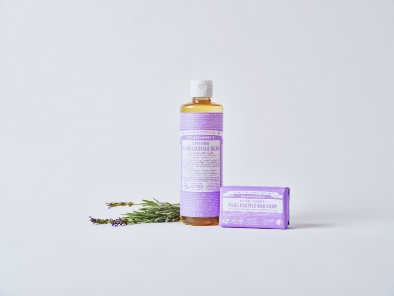 '라벤더 퓨어 캐스틸 솝' & '라벤더 이미지. (사진=닥터 브로너스)