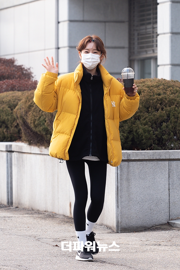 정민아, KBS 드라마 출근길 현장