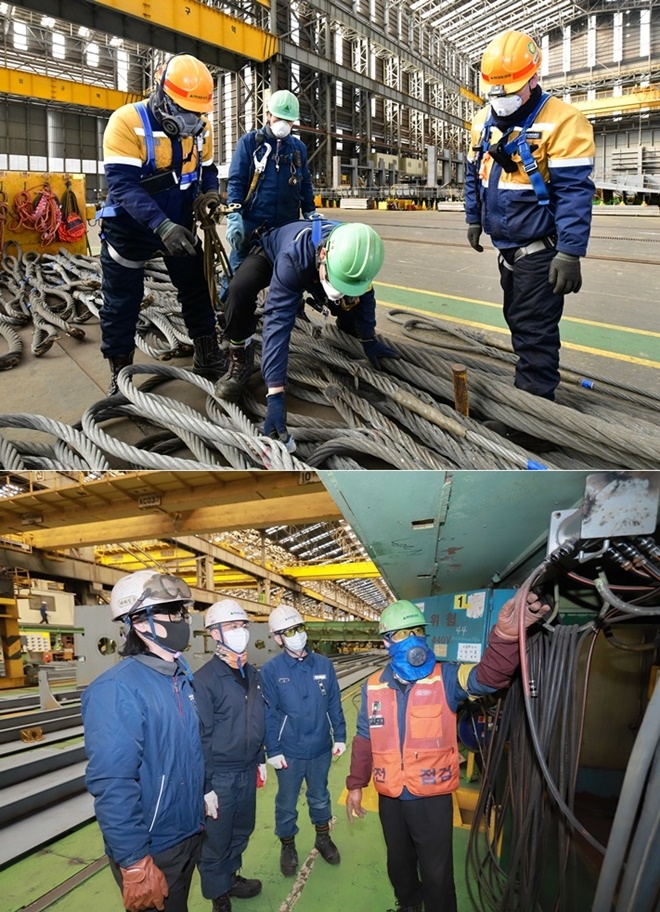 현대중공업이 8일 하루 생산 활동을 전면 중단하고 전사 ‘안전대토론회’를 통해 안전사고 예방에 나서고 있다.(사진제공=현대중공업)