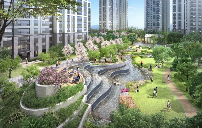 e편한세상 영종국제도시 센텀베뉴에 조성되는 중앙공원 드포엠파크(dePOEM PARK).(사진=DL이앤씨)