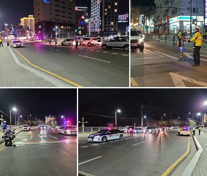 10일 음주단속 현장.(사진제공=부산경찰청)