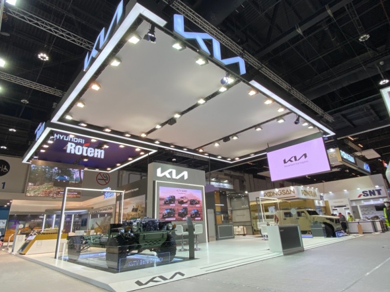 IDEX 2021 기아 전시관 전경.(사진=기아)