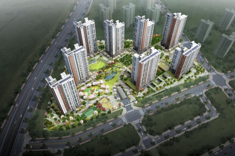 파주 운정신도시 우미린 더 퍼스트 조감도.(사진=우미건설)