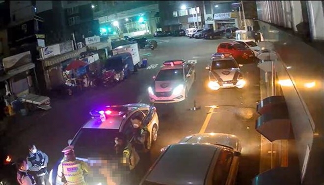 음주운전자 검거장면. (사진제공=부산경찰청)