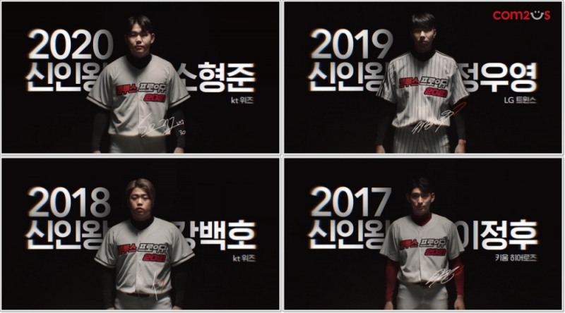 ‘컴투스프로야구2021’ 게임 공식 모델로 최근 KBO신인왕 4인 선정