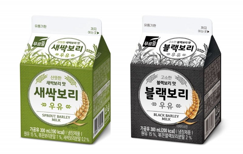 푸르밀 ‘새싹보리∙블랙보리우유’ 2종 출시