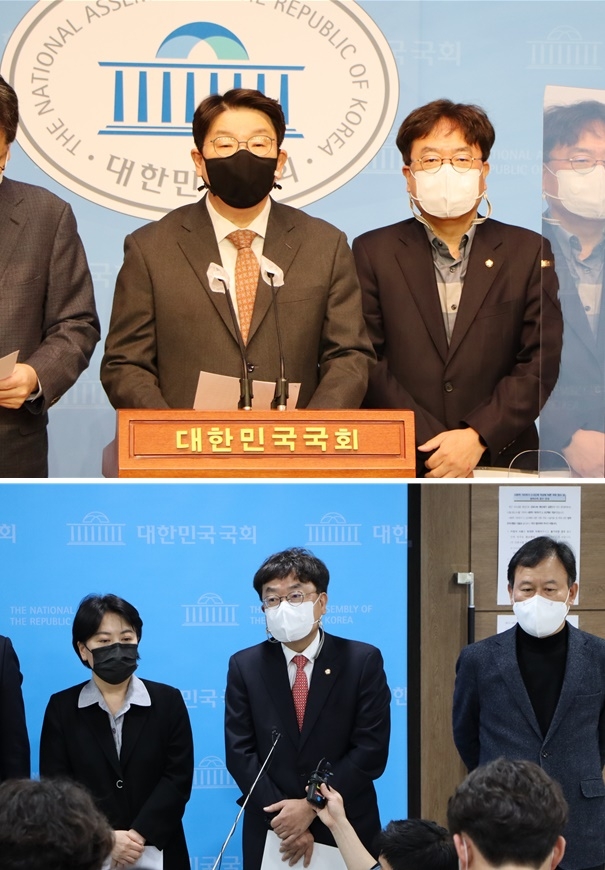 기자들에 질문에 답하고 있는 서범수 의원(아래사진).(사진제공=서범수의원실)