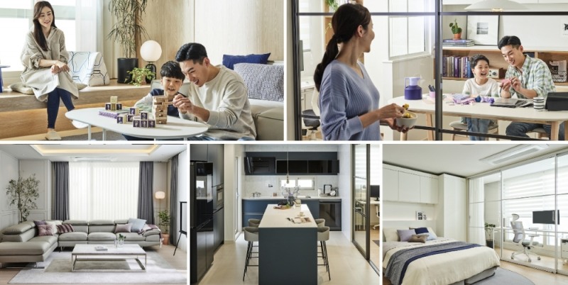 초등자녀 3인가족을 위한 99㎡ 모델하우스.(사진=한샘)