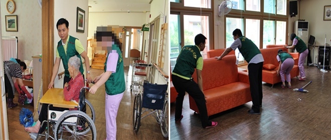 지역 사회복지시설을 방문해 다양한 봉사활동을 하고 있다.(사진제공=정읍교도소)