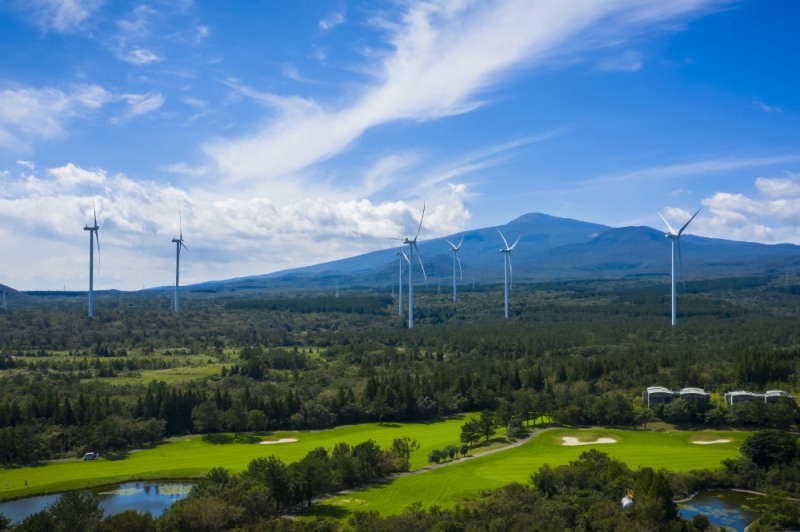 한화건설이 건설한 제주 수망 풍력발전단지.(사진=한화건설)