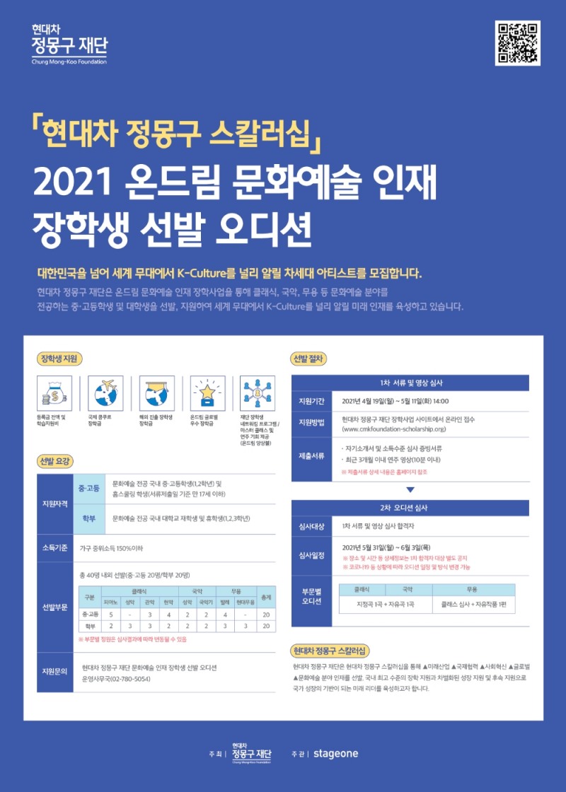 오디션 포스터.(사진=현대차 정몽구 재단)