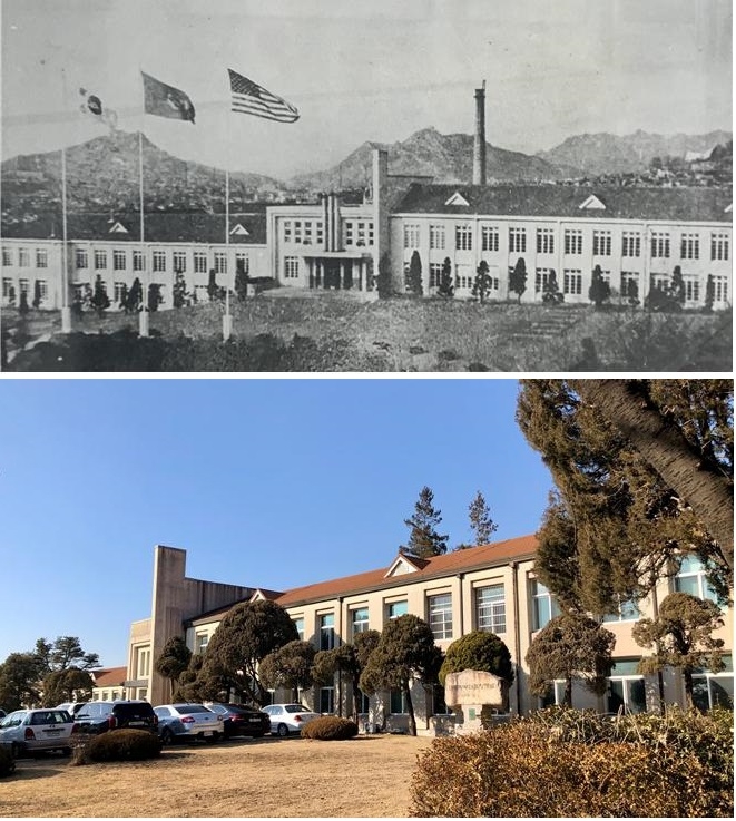 1955년 당시 해병대 사령부 본관 모습과 2017년 방위사업청이 과천으로 이전하면서, 비워져 있는 건물 모습(사진=서울시)