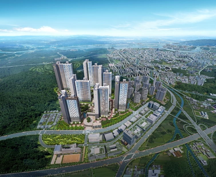 '학곡지구 모아엘가 그랑데' 광역조감도.(사진=한아건설)