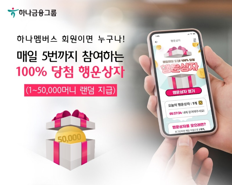 하나멤버스, 하나머니 무료적립 서비스 '행운상자' 시행