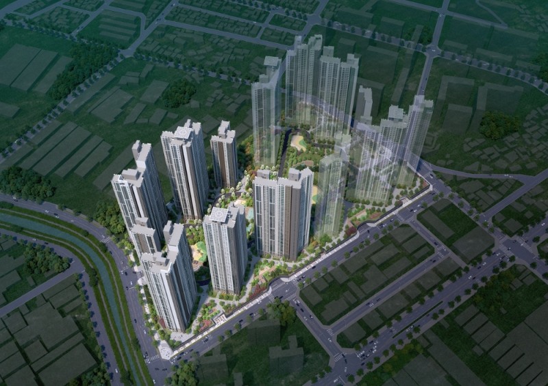 김해 푸르지오 하이엔드 2차 조감도.(사진=대우건설)