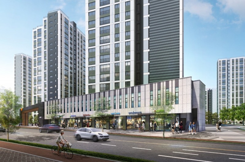 e편한세상 운정 어반프라임 단지내상가 투시도.(사진=DL이앤씨)