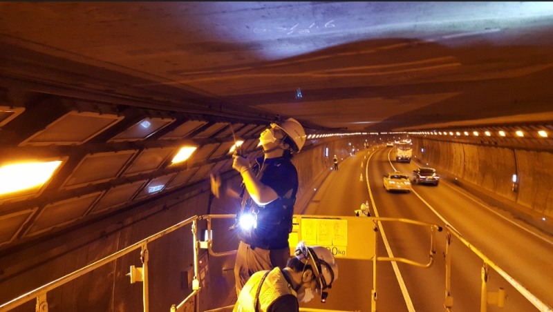 터널 정밀안전진단 전경.(사진=국토안전관리원)