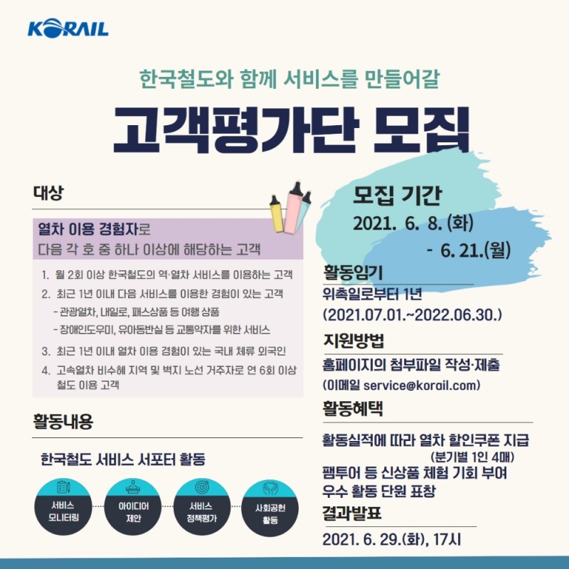 모집 포스터.(사진=코레일)