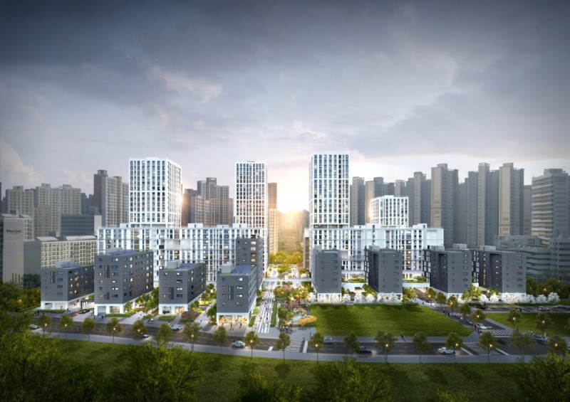 e편한세상 강일 어반브릿지 투시도.(사진=DL이앤씨)