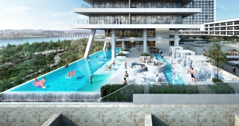 ‘고덕 아이파크 디어반’ 인피티니 풀 조감도.(사진=HDC현대산업개발)
