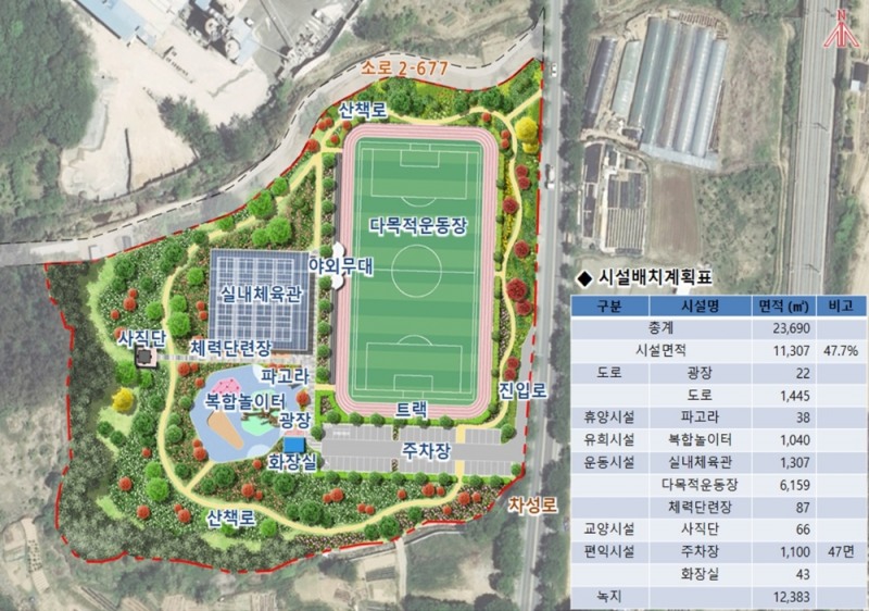 기장읍 생활체육공원 계획현황도.(제공=부산 기장군)