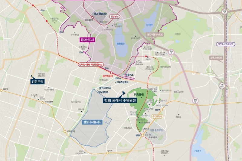 한화 포레나 수원원천 위치도.(사진=한화건설)