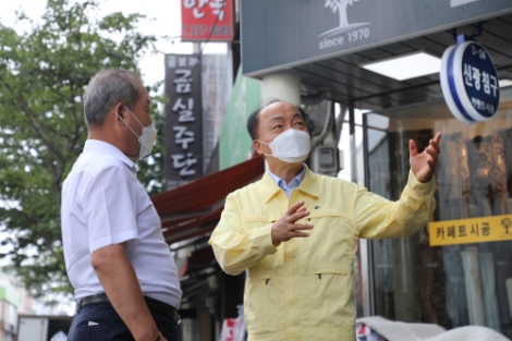 소진공 조봉환 이사장, 대전중앙시장활성화구역 찾아 방역상태 점검