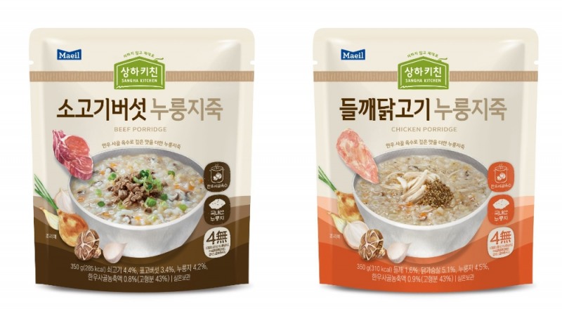 매일유업 HMR브랜드 상하키친, 신제품 누룽지죽 2종 선보여