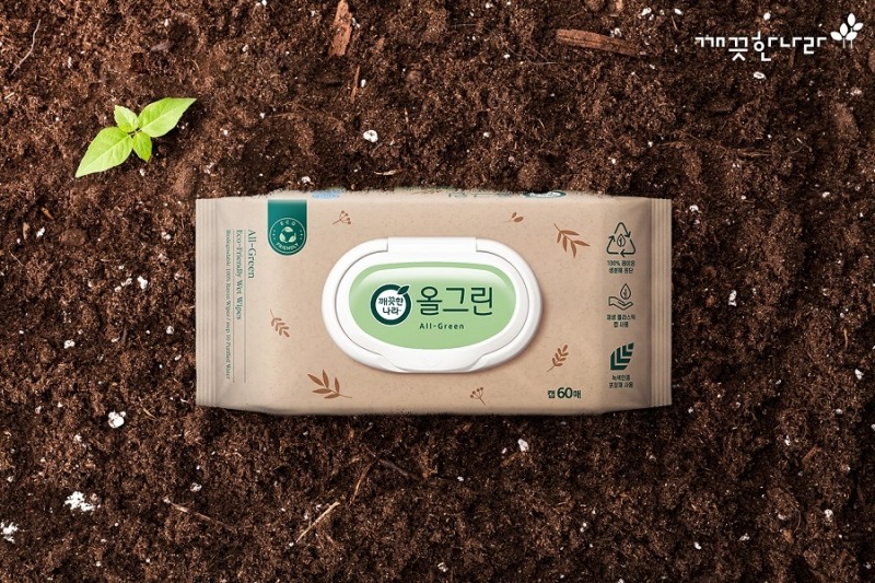 깨끗한나라,  '올그린 물티슈' 선보여
