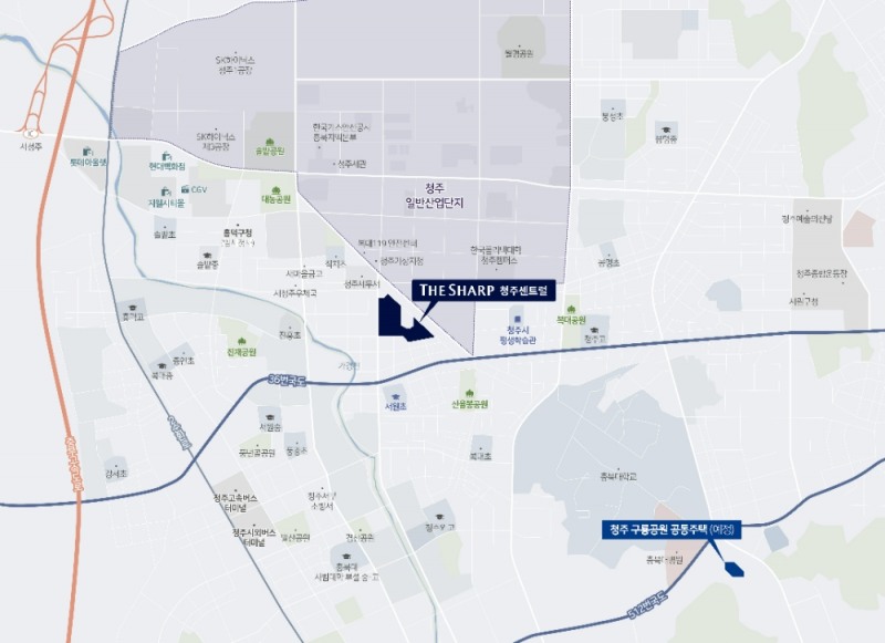 더샵 청주센트럴 위치도.(사진=포스코건설)