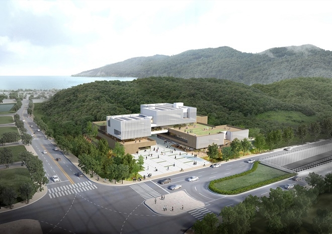 '일광 빛·물·꿈 교육행복타운' 건축설계 공모 당선작 조감도.(제공=부산 기장군)