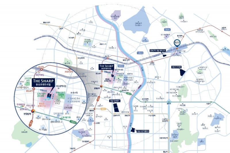 더샵 동성로센트리엘 위치도.(사진=포스코건설)