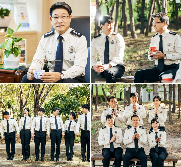 직원들과 소통하고 있는 이흥교 본부장.(사진제공=부산소방재난본부)