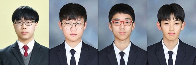 부산지역 고등학생 4명‘대한민국 인재상’수상(사진왼쪽부터 박유빈, 강승욱, 여승현, 이승찬).(사진제공=부산교육청)