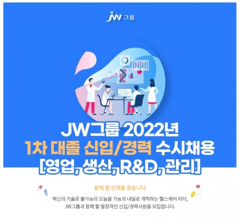 JW그룹, 2022년 첫 신입‧경력사원 수시채용 실시