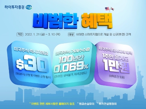 하이투자증권, 비대면 주식거래 이벤트 실시