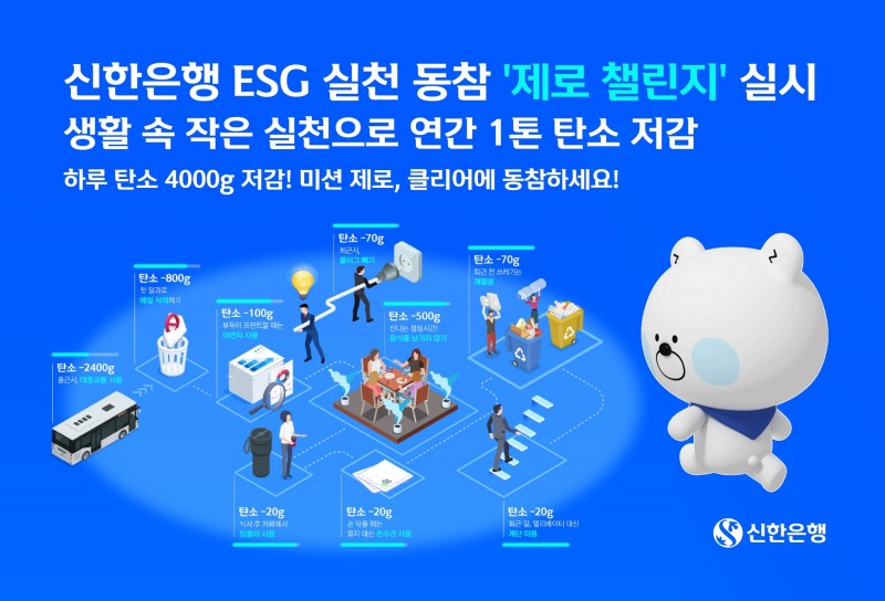신한은행, ESG 실천 동참 ‘제로 챌린지’ 실시