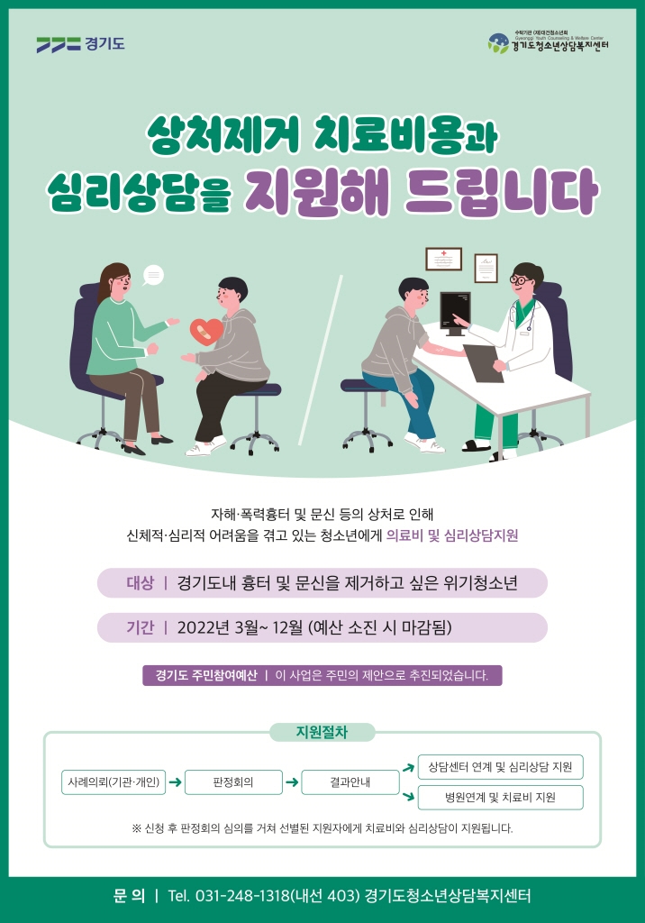 위기청소년 상처제거 지원사업 포스터