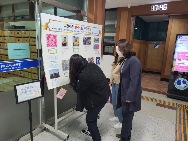 직원사진 인기투표 모습.(제공=부산교육청)